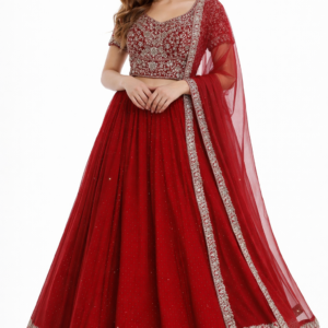 Crimson Royale Embroidered Lehenga Set