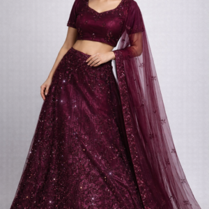 Wine Royale Sequin Lehenga