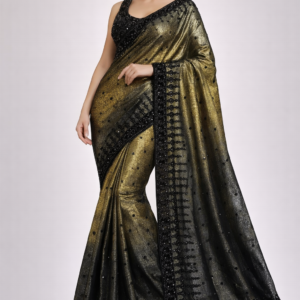 Midnight Olive Luxe Embellished Saree