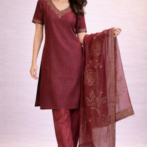 Rosewood Elegance Straight Suit Set