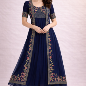 Midnight Bloom Embroidered Lehenga Set