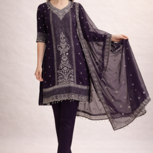 Royal Amethyst Embroidered Kurta Set