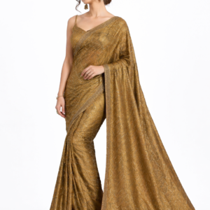 Golden Brown Sequin Work Saree – Elegant Party & Festive Wear