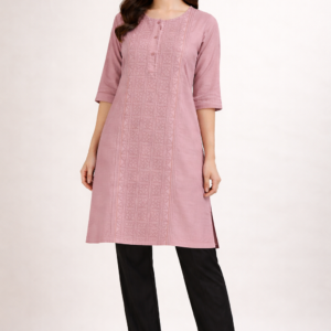Blush Elegance Panel Kurti