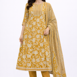 Sunshine Mustard Floral Anarkali Set